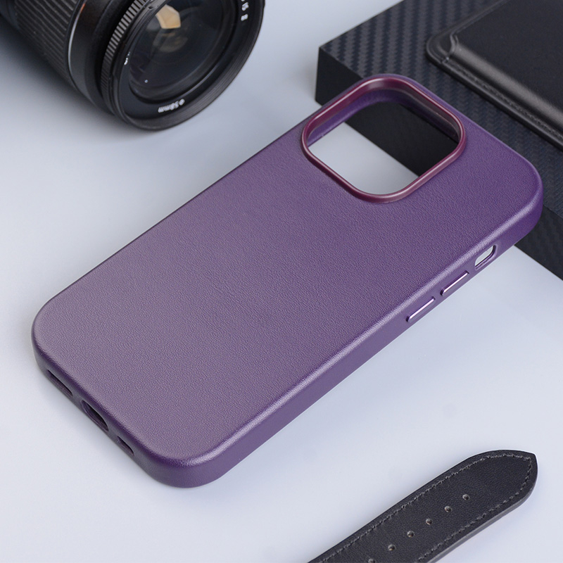 iPhone 14 Pro MagSafe Leder Case Schutzhülle - Violett