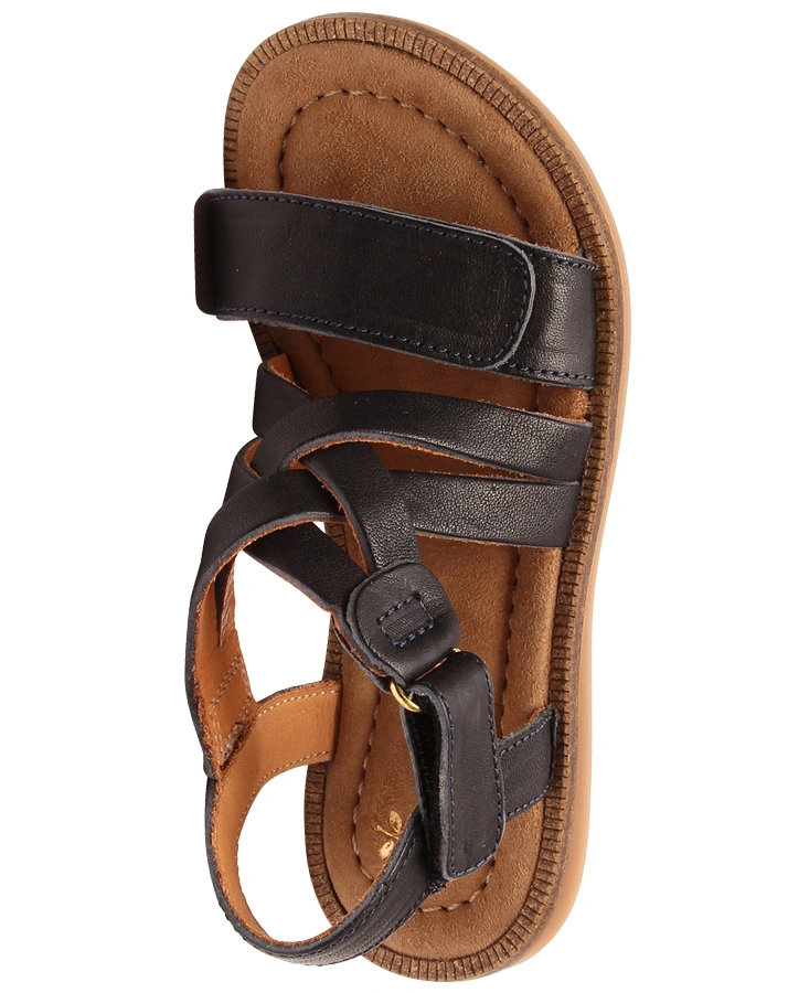 Leder-Sandalen CLEA in navy