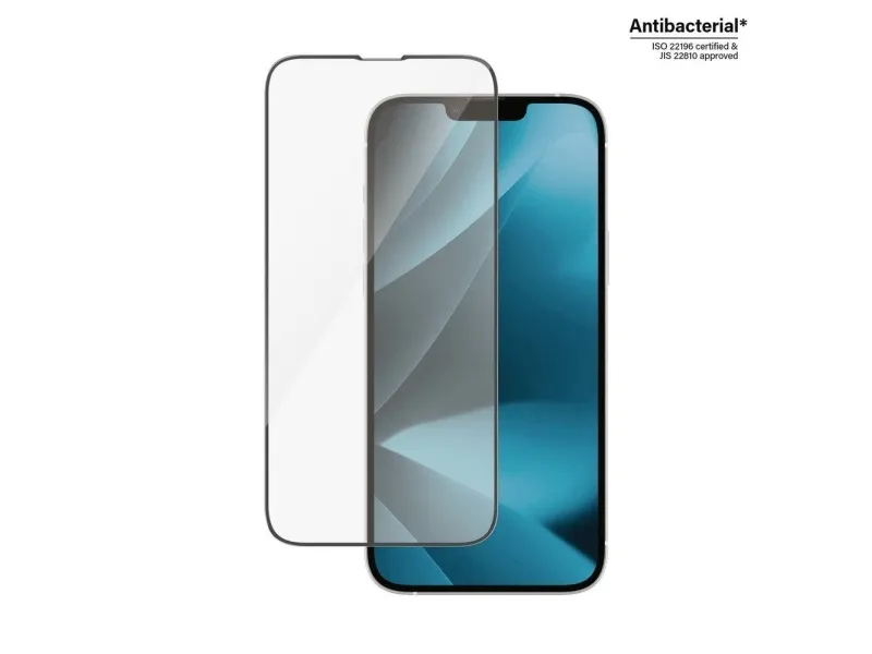 PanzerGlass™ | Antibacterial - Skærmbeskytter for mobiltelefon - Ultra-Wide Fit - rammefarve sort | Apple iPhone 13 Pro Max/14 Plus