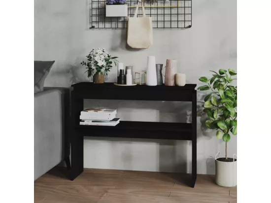 Table console Noir 102x30x80 cm Aggloméré