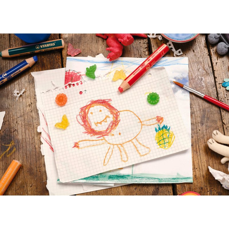 Crayon multi talents stabilo woody 3 in 1 terre de cyan