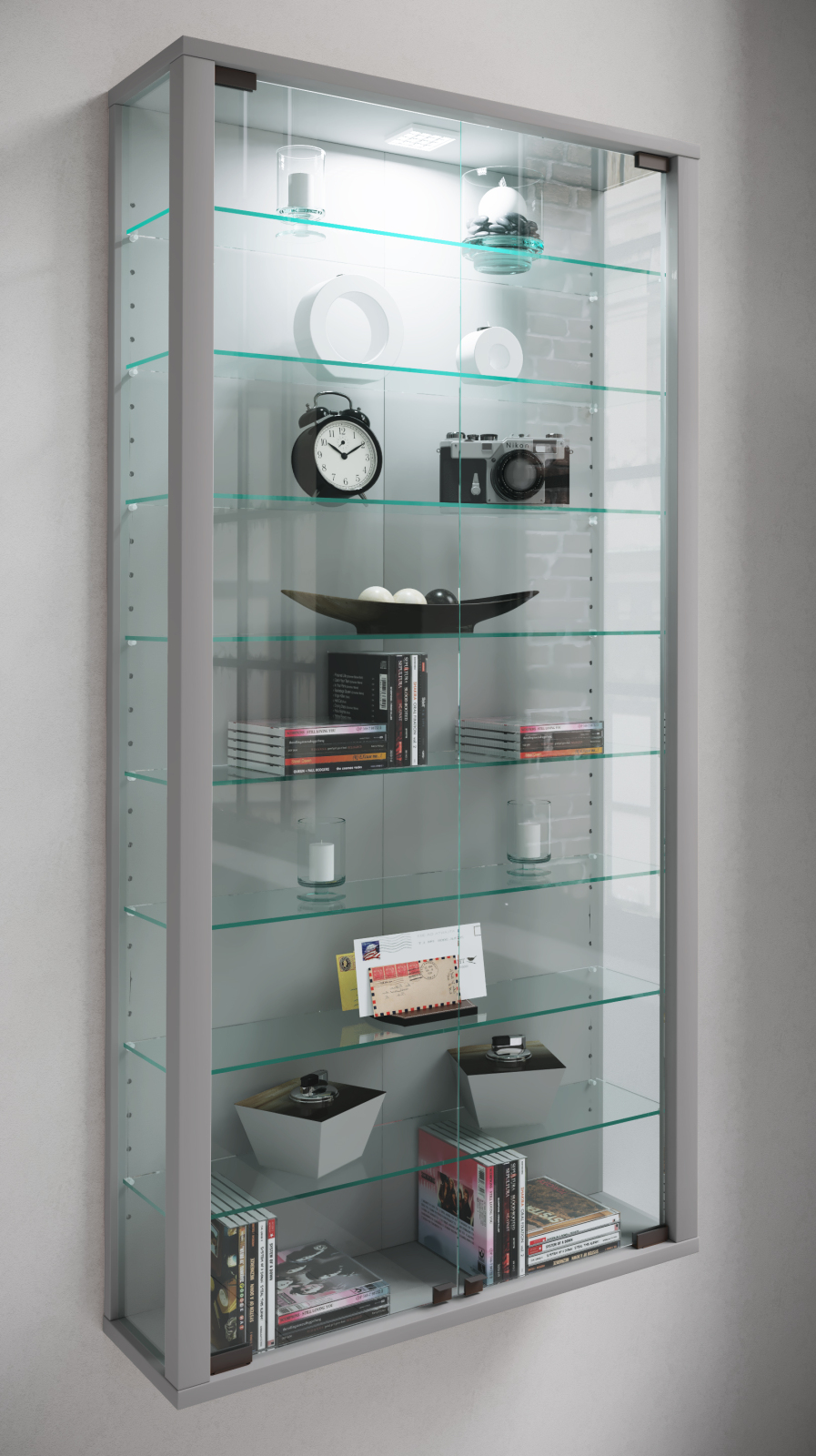 Vitrine VITROSA MAXI - silber - ohne Beleuchtung