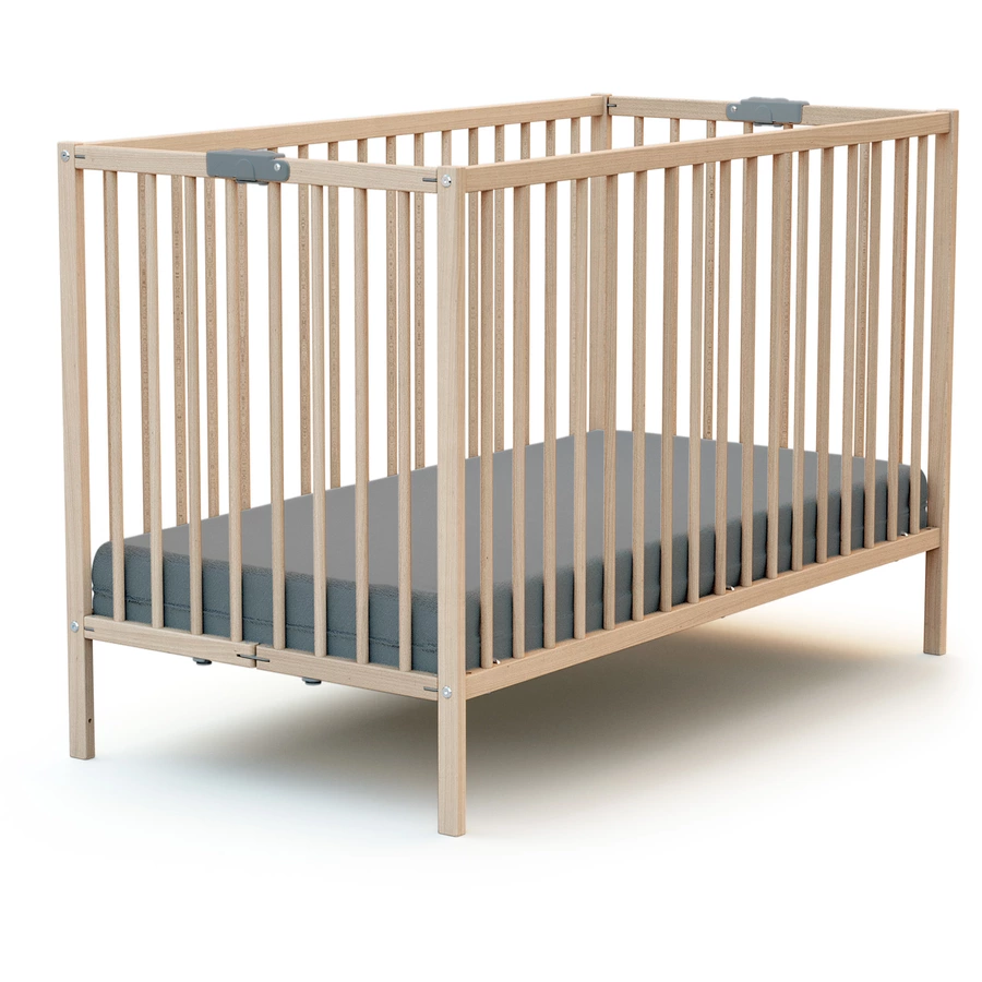 WEBABY Babybett klappbar natur unbehandelt 60 x 120 cm