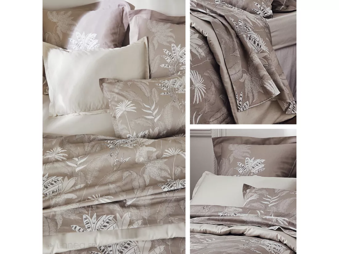 Taie de traversin 240x43 cm satin de coton CAYENNE beige ficelle