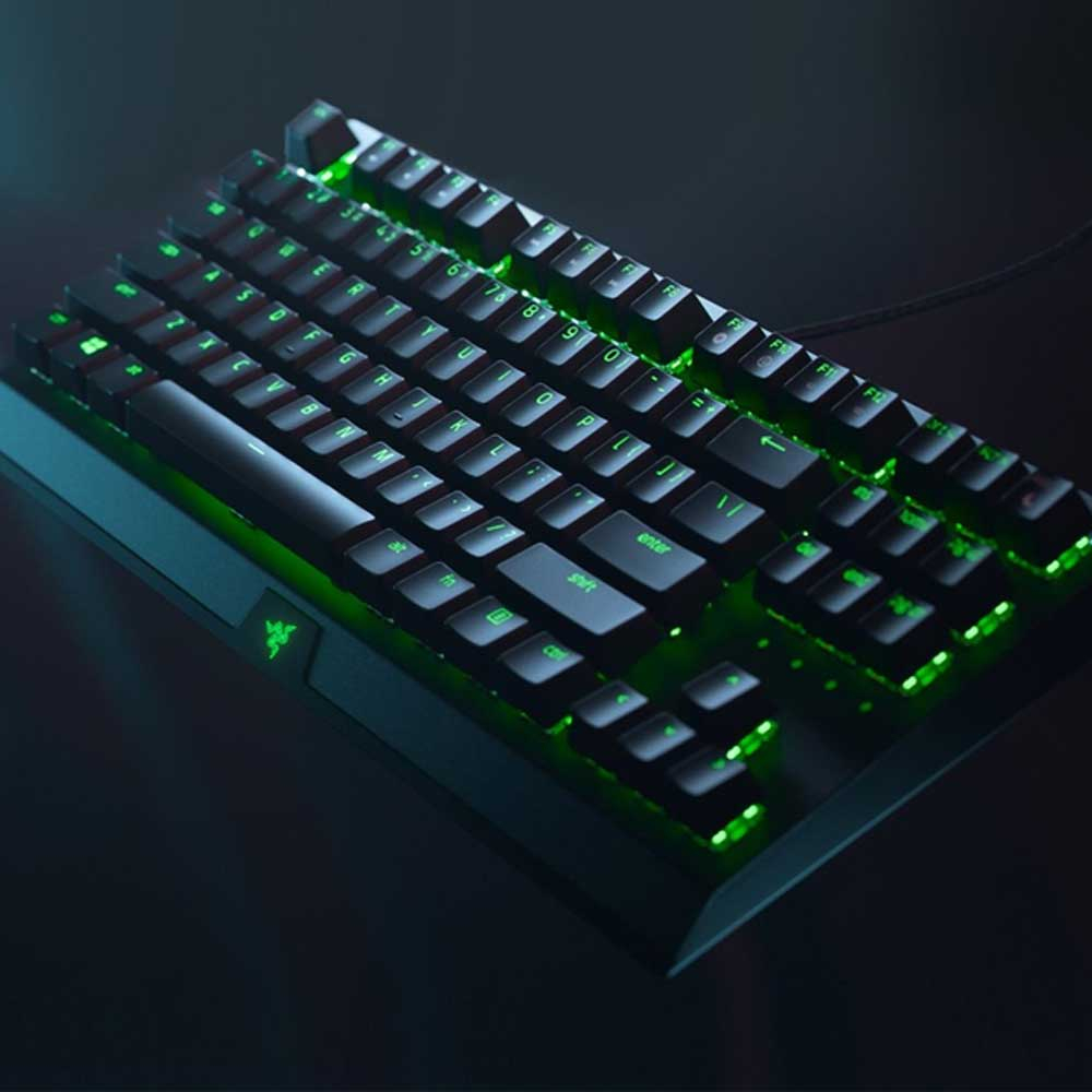 BlackWidow V3 TKL Mechanische Gaming Tastatur Keyboard US Layout mit RGB Hintergrundbeleuchtung Yellow Switches (RZ03-03491800-R3M1) - Schwarz