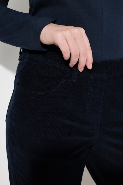 Cordhose Mary, weites Bein, Elastikbund, Biobaumolle