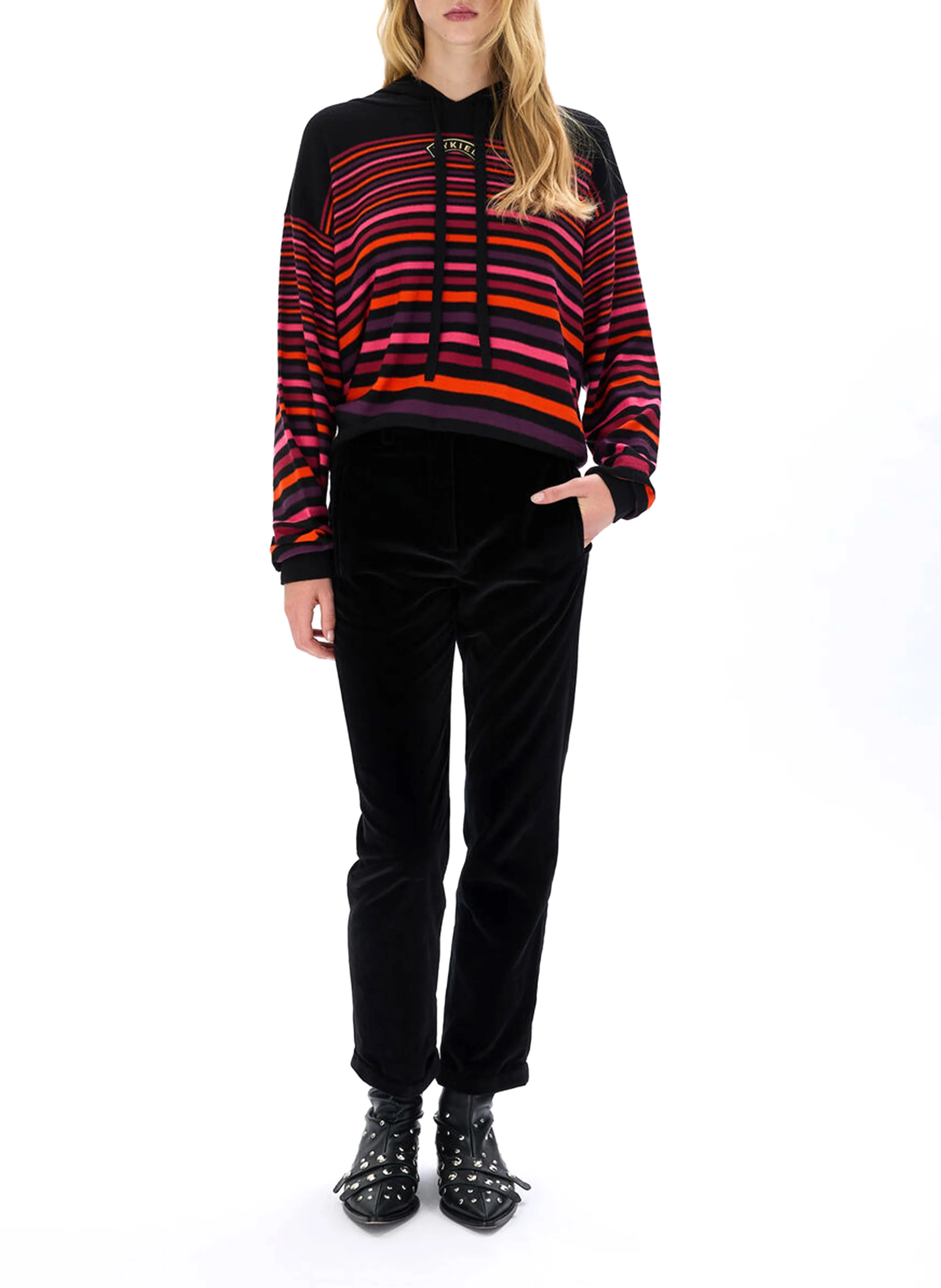 Sweat à capuche en laine | Multicolore