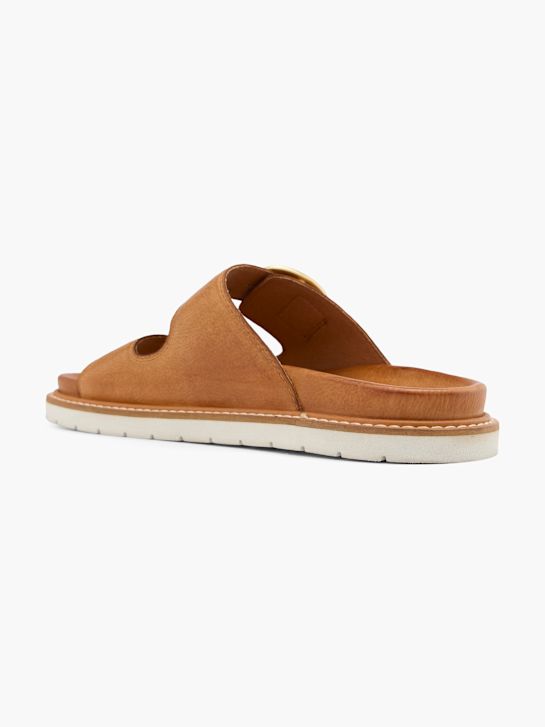 5th Avenue Tieffussbett-Pantolette Cognac