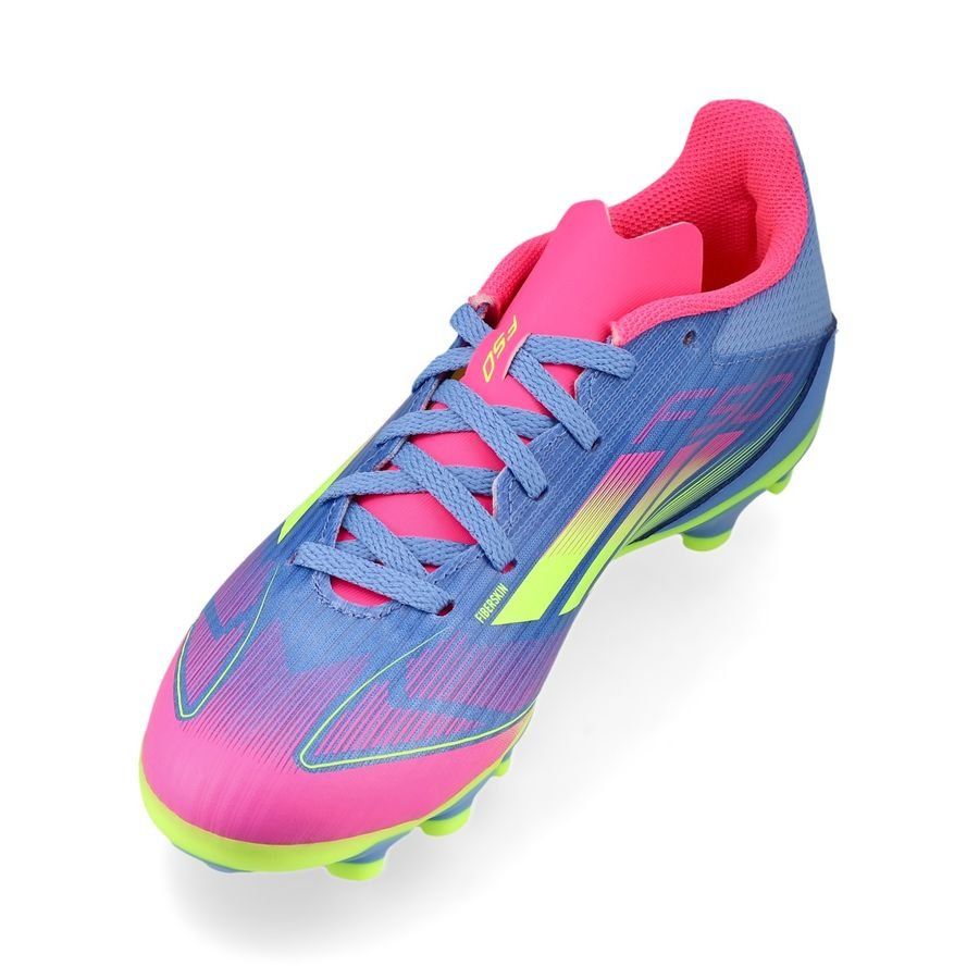 adidas F50 League MG Celestial Victory - Blue Fusion/Lucid Lemon/Lucid Pink Enfant