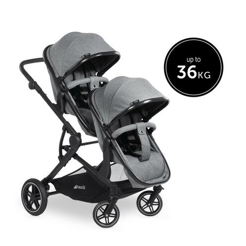Poussette double Atlantic Twin Mélange Grey - HAUCK