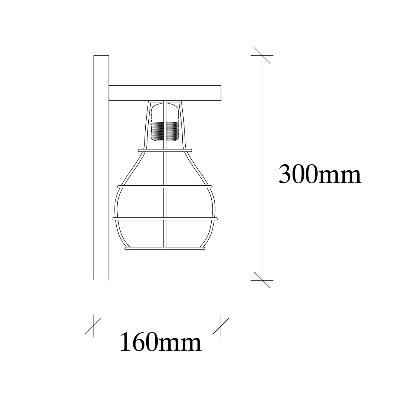 Opviq Applique murale Erebos bois  -  16x16x30cm