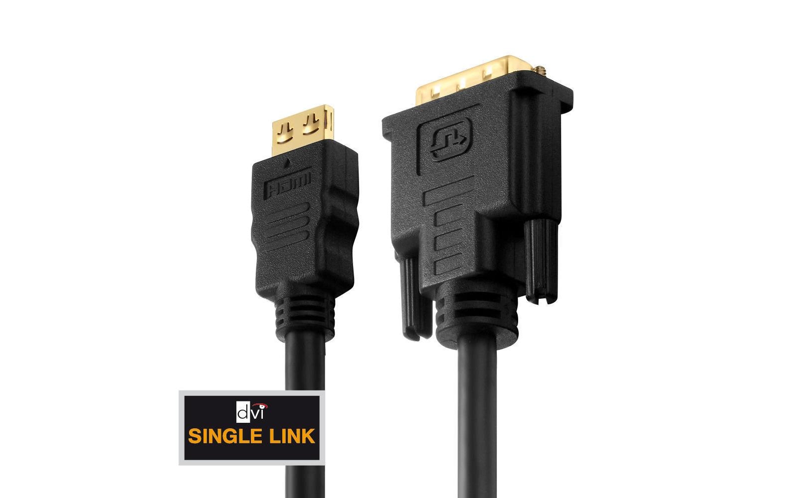 Kabel HDMI - DVI-D, 3 mHigh Speed HDMI/DVI Kabel, 3 Meter, schwarz