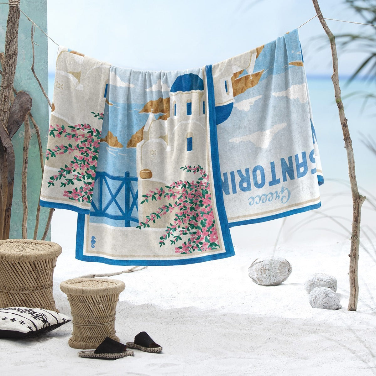 Seahorse strandlaken Santorini - 90x170 cm - Blue