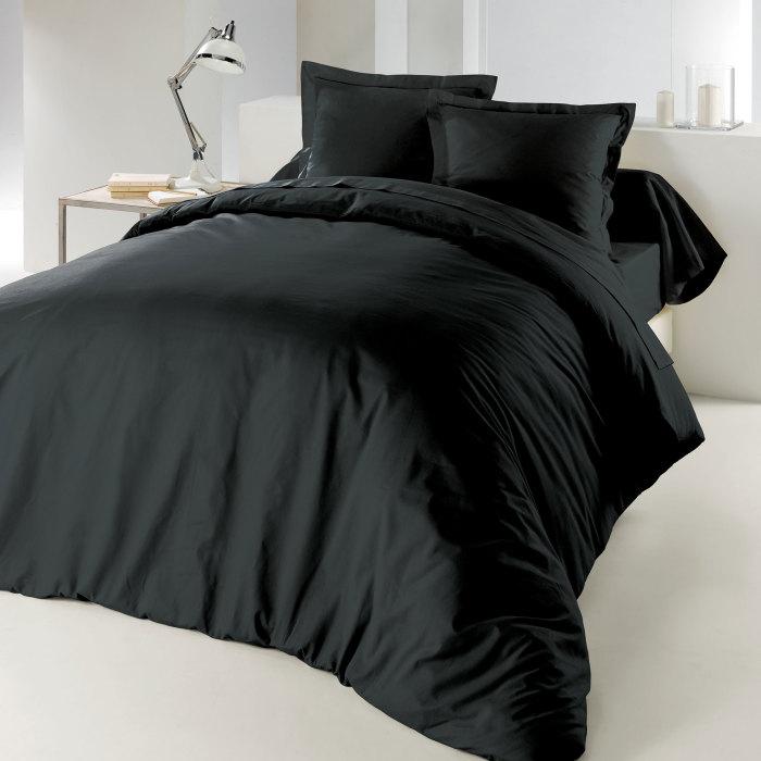 HOUSSE DE COUETTE 2 PERSONNES 260X240CM LINA CHARBON
