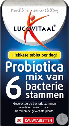 Lucovitaal Probiotique Mix De 6 Souches Bactériennes 30 Comprimés À Mâcher