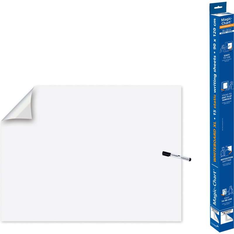 Feuille électrostatique repositionnable effaçable Magic-Chart Legamaster 90 x 120 cm - 15 feuilles blanches