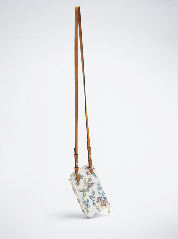 Bolsa para celular com estampa floral - Azul
