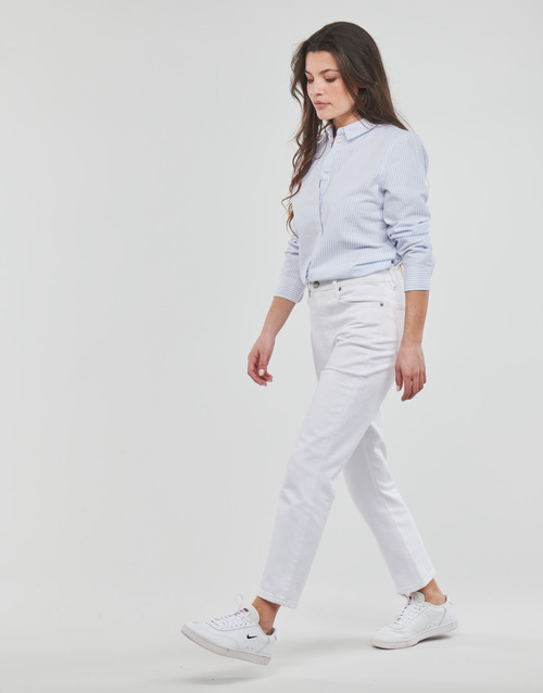 Pieces - PCIRENA LS OXFORD SHIRT - Blanc / Bleu