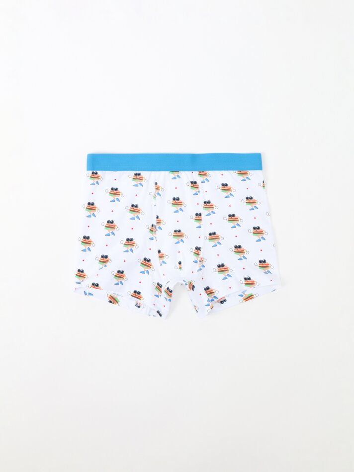 Pacote com 7 cuecas boxer com estampa de hambúrguer - Diversas cores