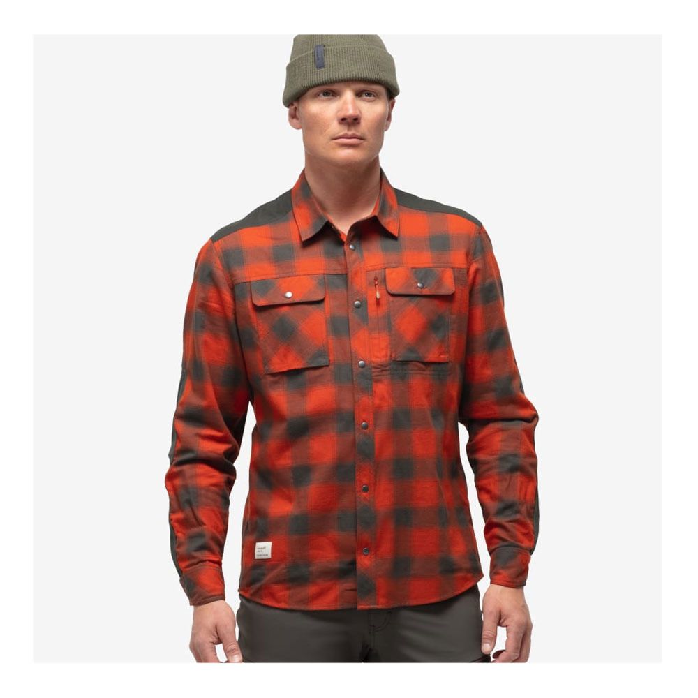 Norrona SVALBARD FLANNEL - Chemise Homme rooibos tea