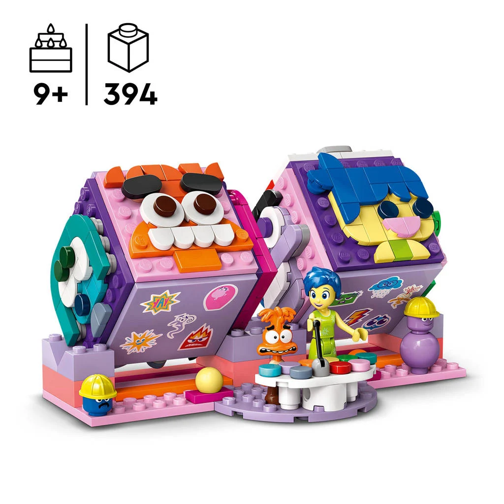 Mooie kleurrijke set voor uren plezierInside Out 2 humeurkubussen van Pixar Bouwbaar Emoties Leren Speelgoed 43248