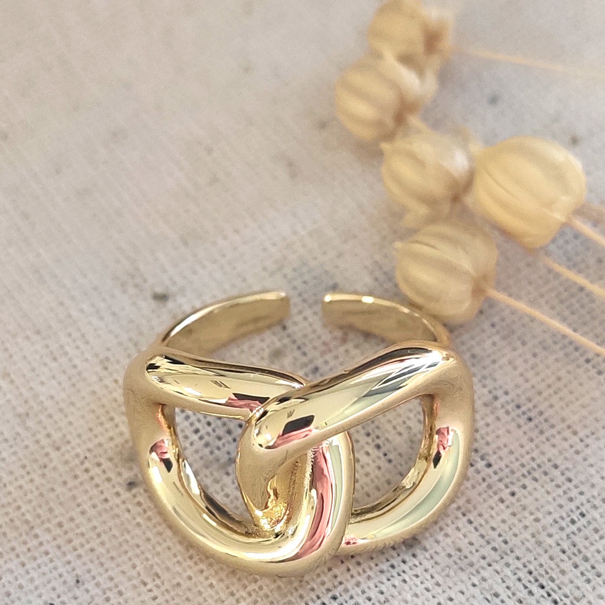 Bague ajustable - Laiton plaqué or