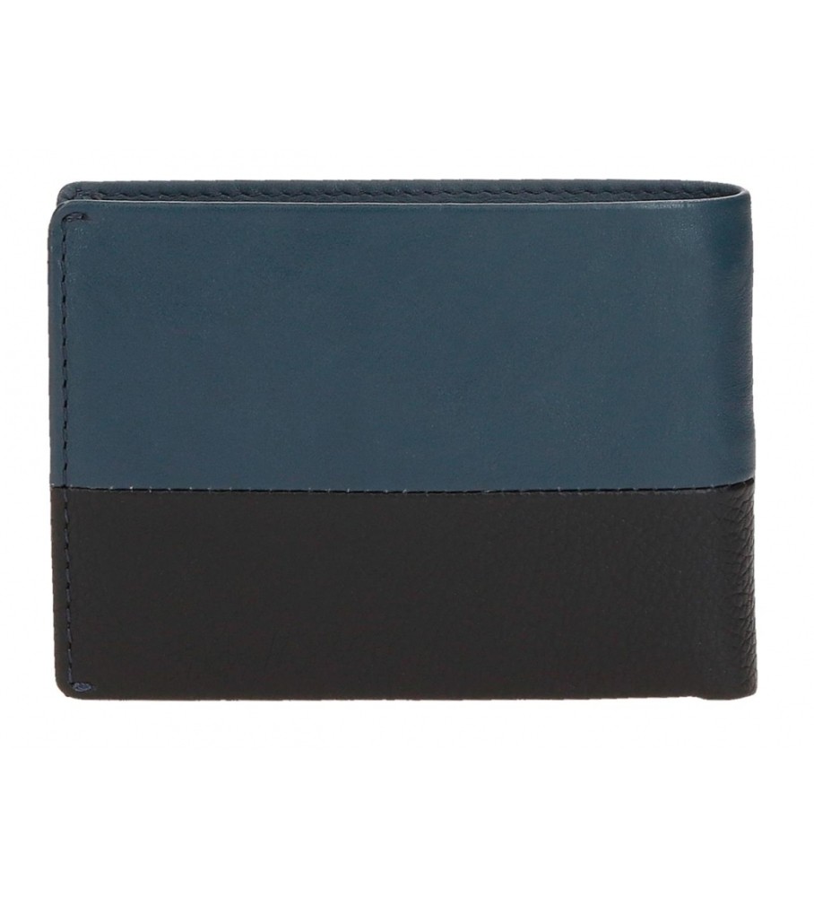 Carteira dupla de couro Pepe Jeans azul marinho