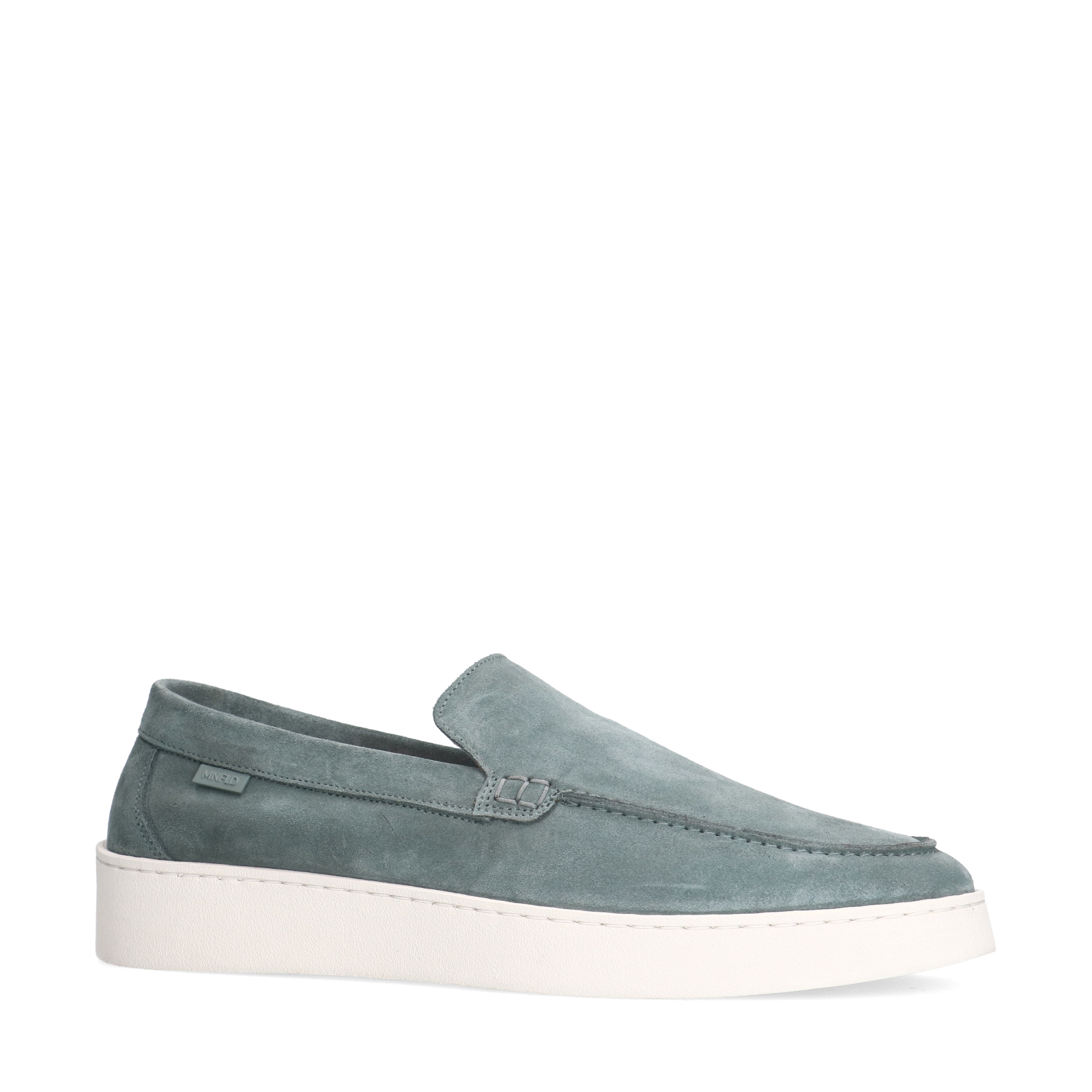 Blauwe suède loafers