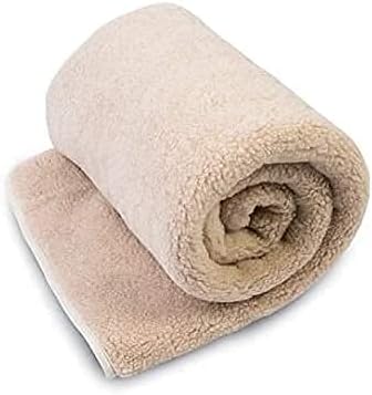 Merino Wool - Wolldecke Schurwolldecke, Gewichtsdecke, Wolldecke Schurwolle 200x200 cm - Kuscheldecke aus 100% Merino Schafwolle - Flauschige Decke Wolle - Beschwerte Decke (BEIGE, 200 x 200)