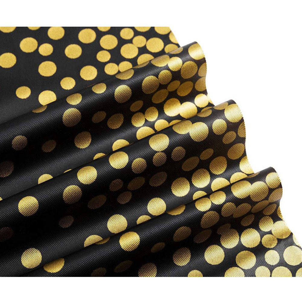 (270x135cm) Deko Tischdecke Party Dekoration Tisch Tuch Punkte Design - Schwarz / Gold