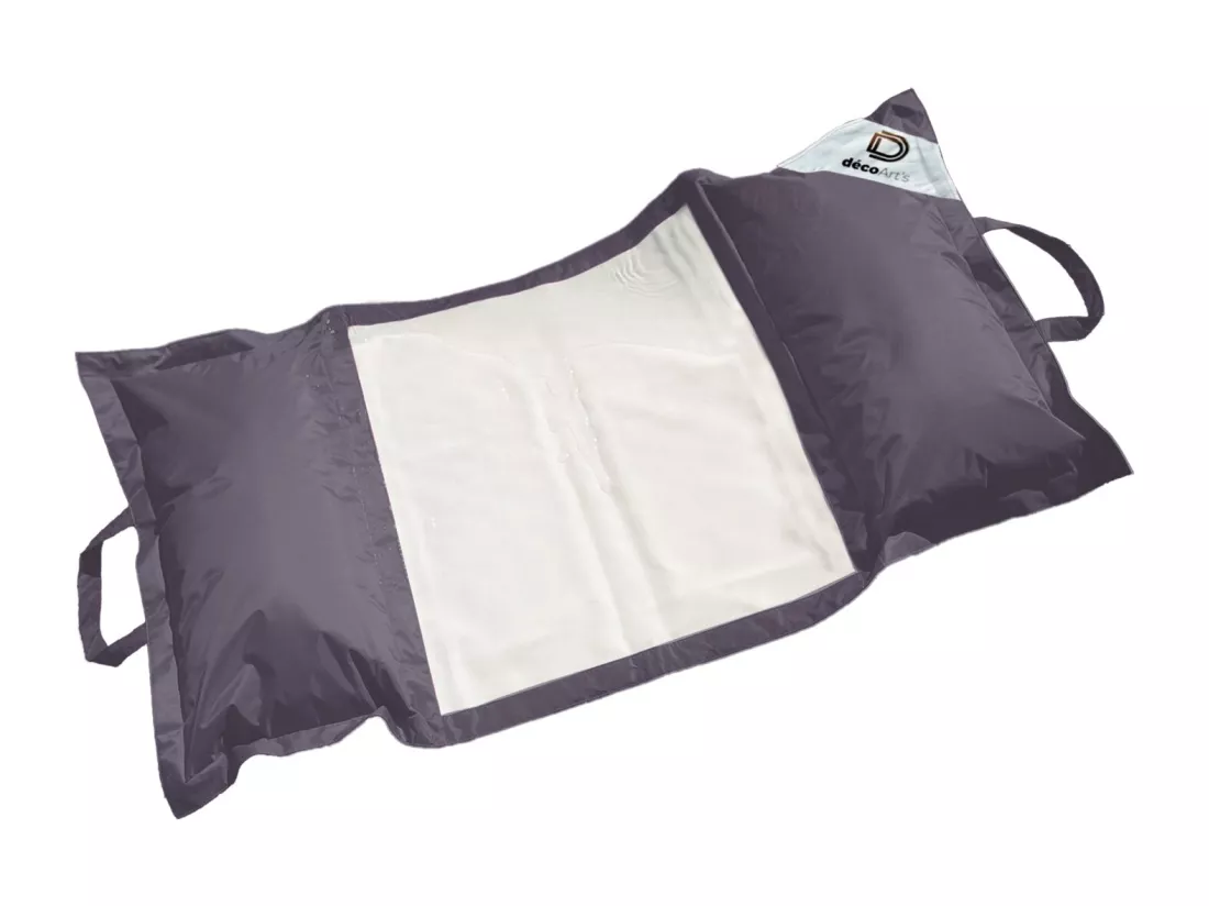 Pouf piscine en Polyester 170x90 cm Gris carbone