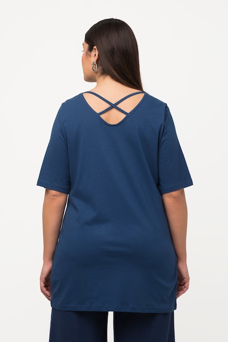 T-Shirt, gekreuzte Rückenbänder, Rundhals, Halbarm