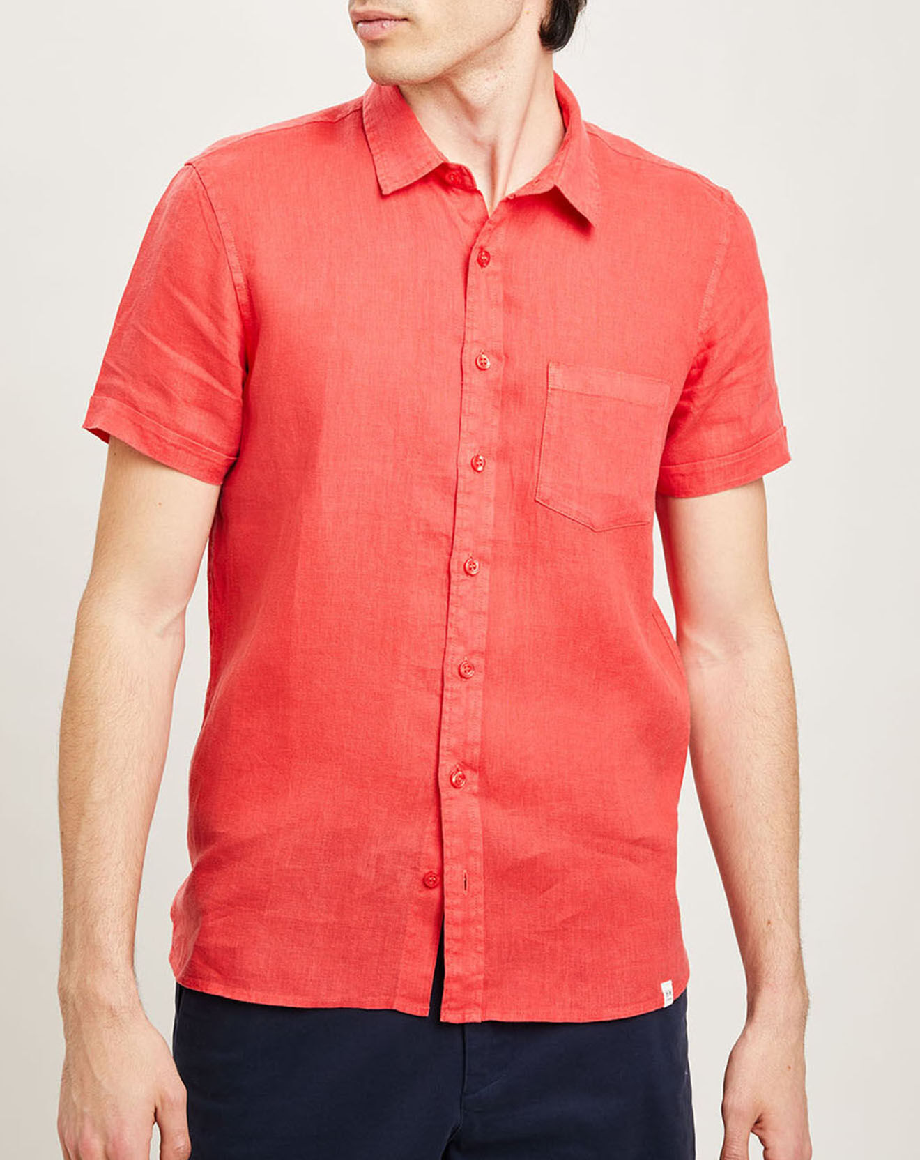 Harris Wilson Chemise regular 100% Lin Efe fraise