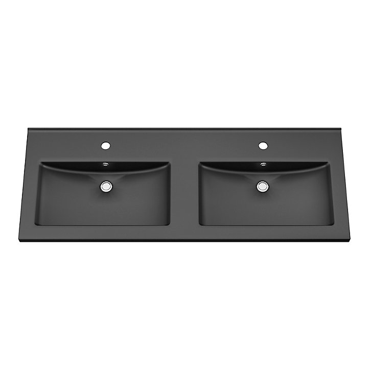 Plan double vasque noir GoodHome Nira 120 cm