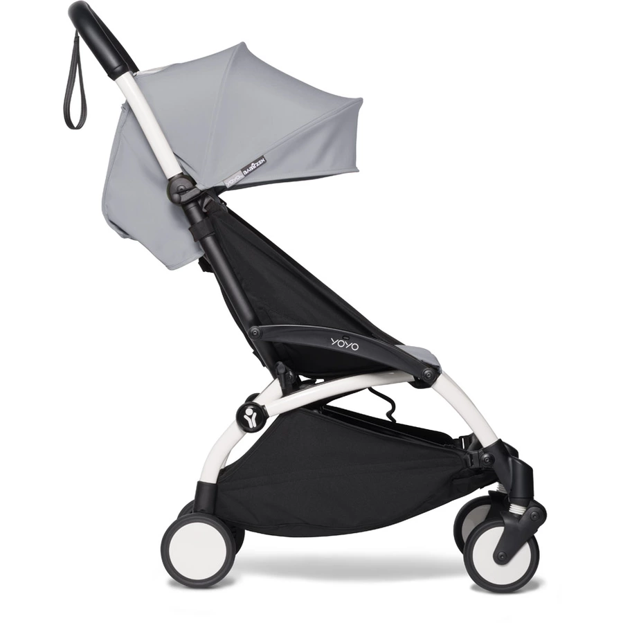 BABYZEN Kinderwagen YOYO2 6+ White mit Textilset Stone und Backpack YOYO Black