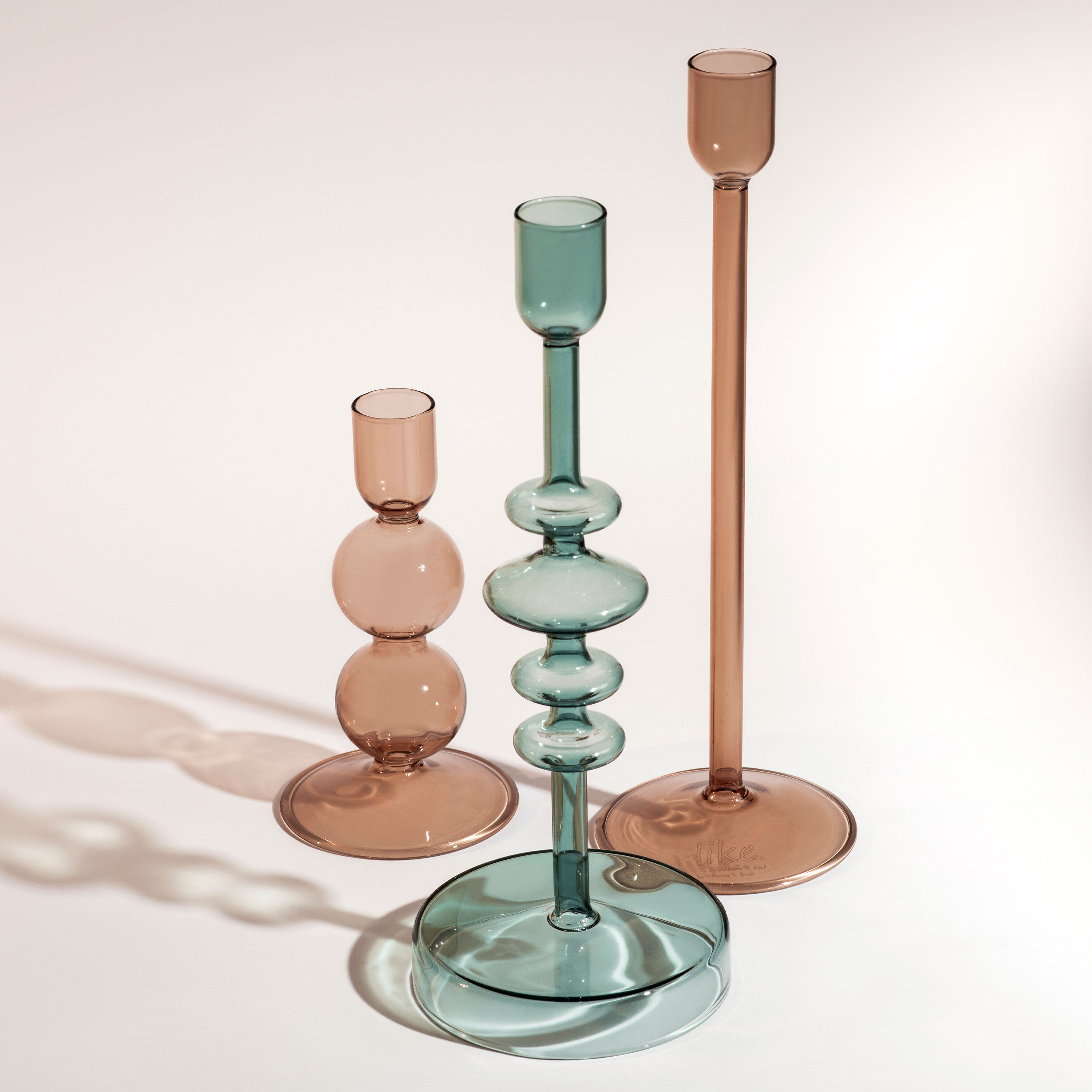 Like Home Candlestick holder Brown, 3.2'' x 3.2'' x 9.9''
