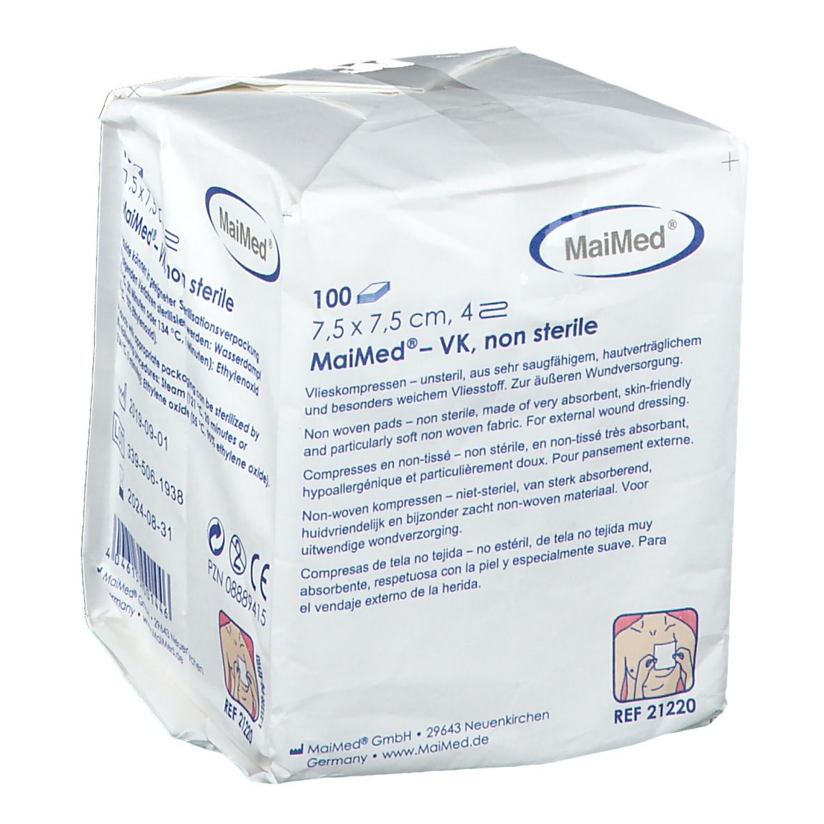 MaiMed® Vlieskompressen 7,5 x 7,5 cm unsteril