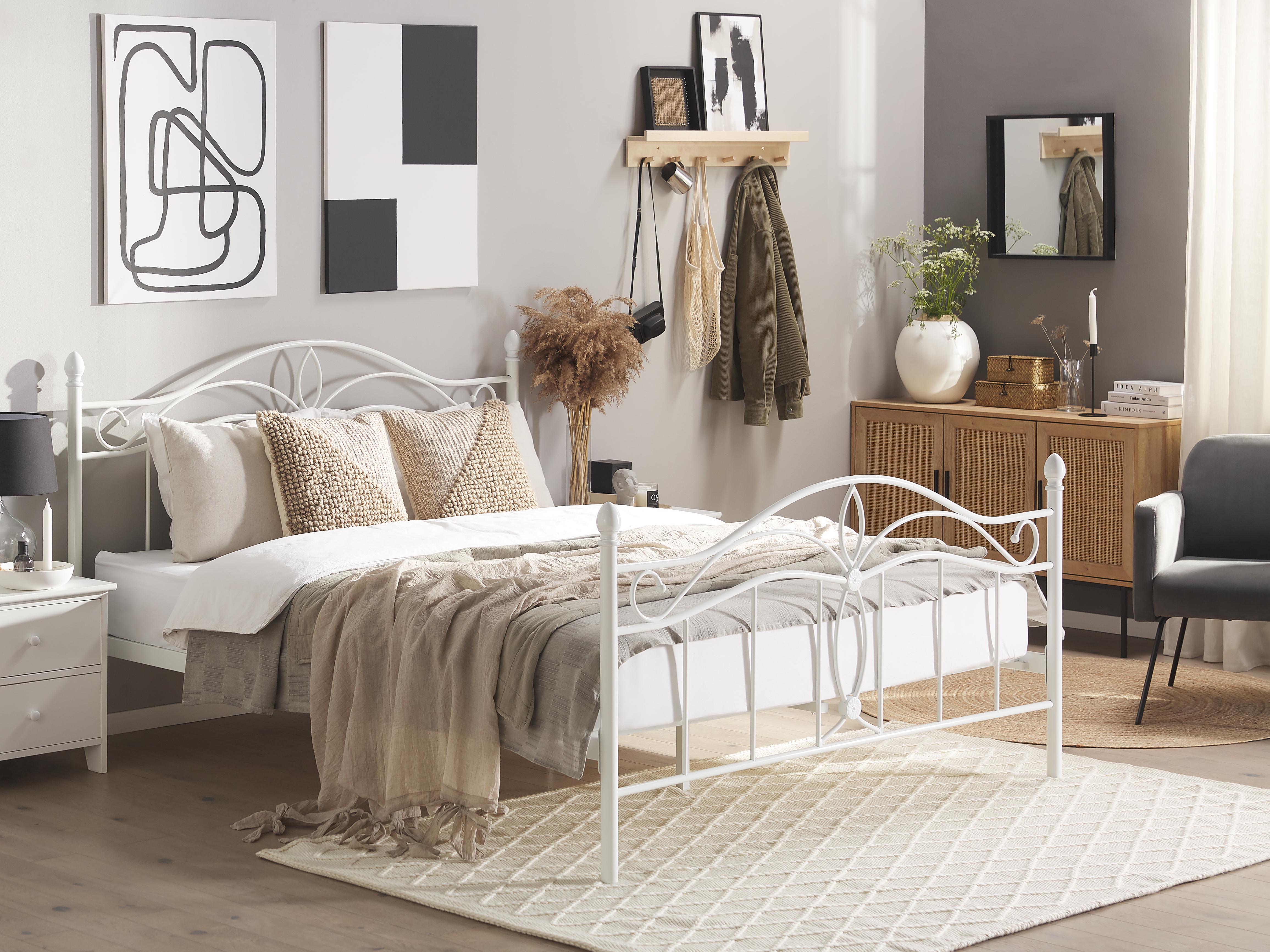 Bed Metaal ANTLIA 160 x 200 cm Wit