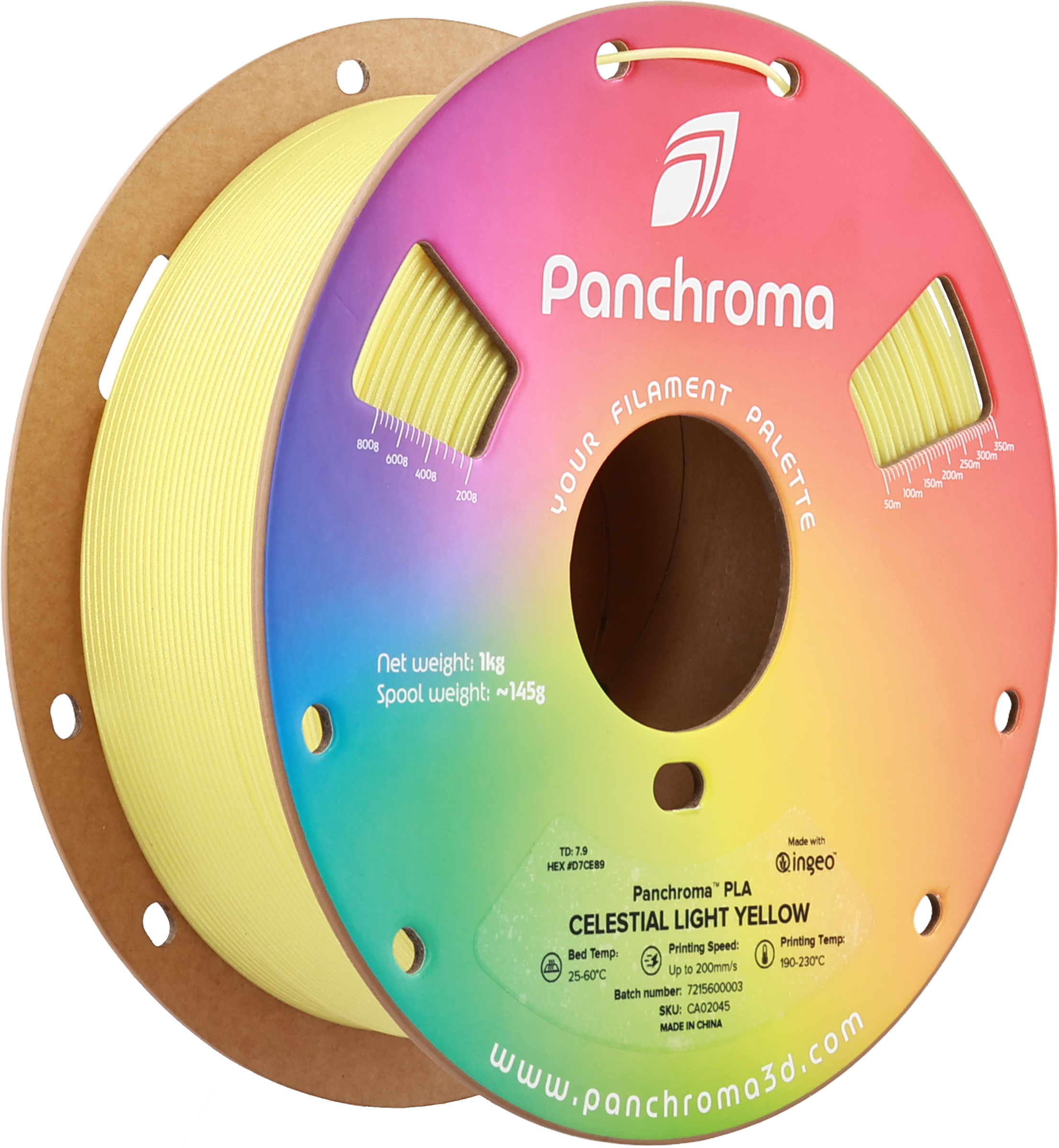 Polymaker  Panchroma™ PLA Celestial Light Yellow, 1,75 mm / 1000 g    Pastellfarbener Glanz in Light Yellow