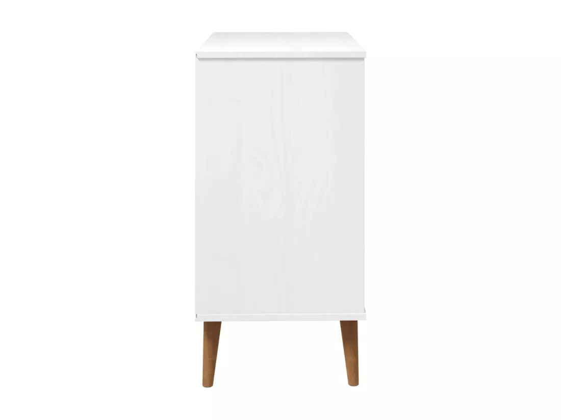 Commode MOLDE Blanc 80x40x80 cm Bois de pin massif