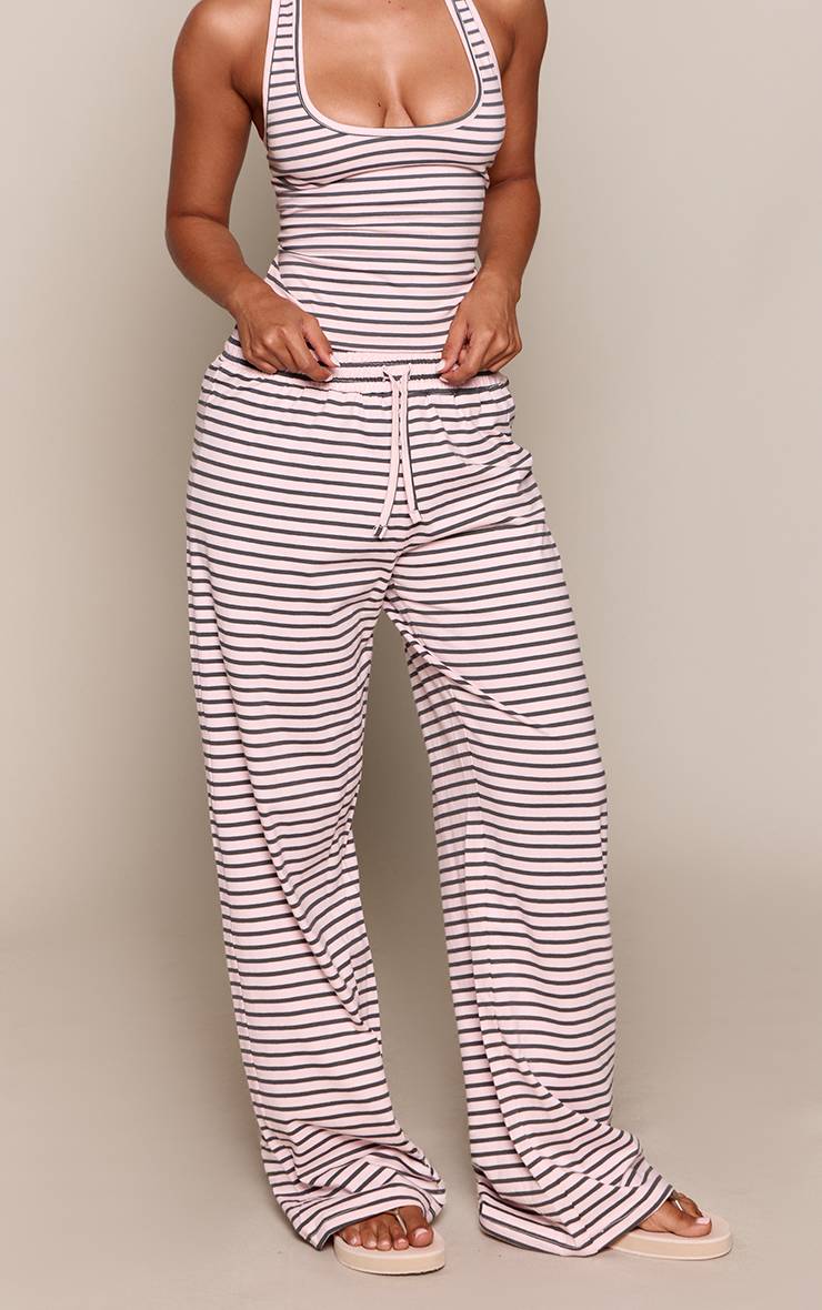 Rose Pantalon Rayé Petite