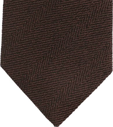 Suitable Stropdas Wol/Zijde Visgraat Bruin TI23-33 kopen