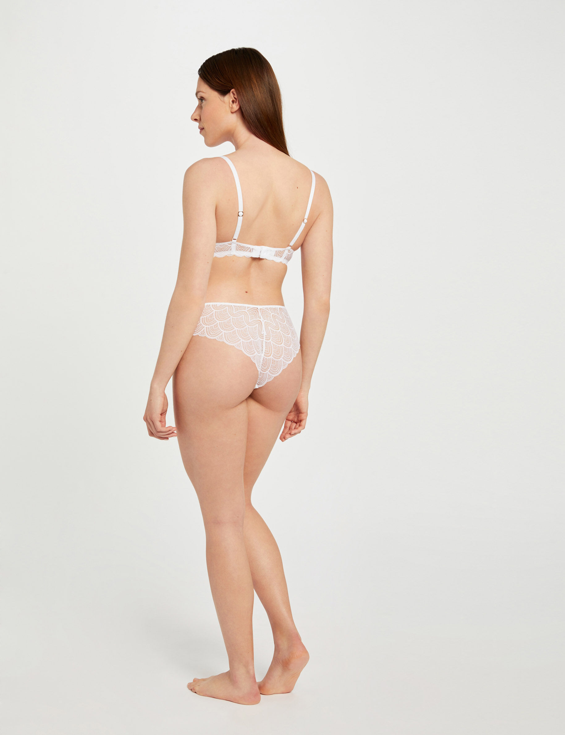 Shorty en dentelle blanc femme - blanc