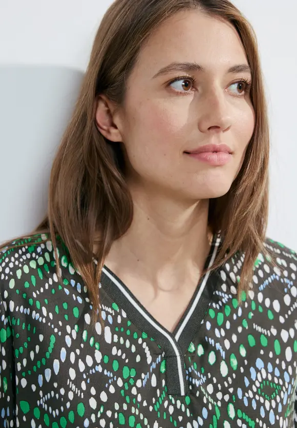 Multicolor Printbluse - strong khaki