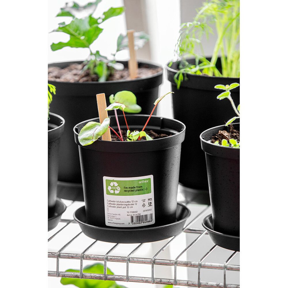 BLOMSTERPOTTE ORTHEX CULTIVATE RECYCLED SVART Ø12CM