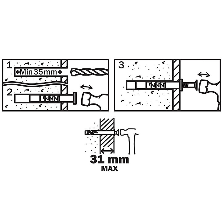 20 chevilles à frapper Diall nylon MSH PZ Ø6x60mm