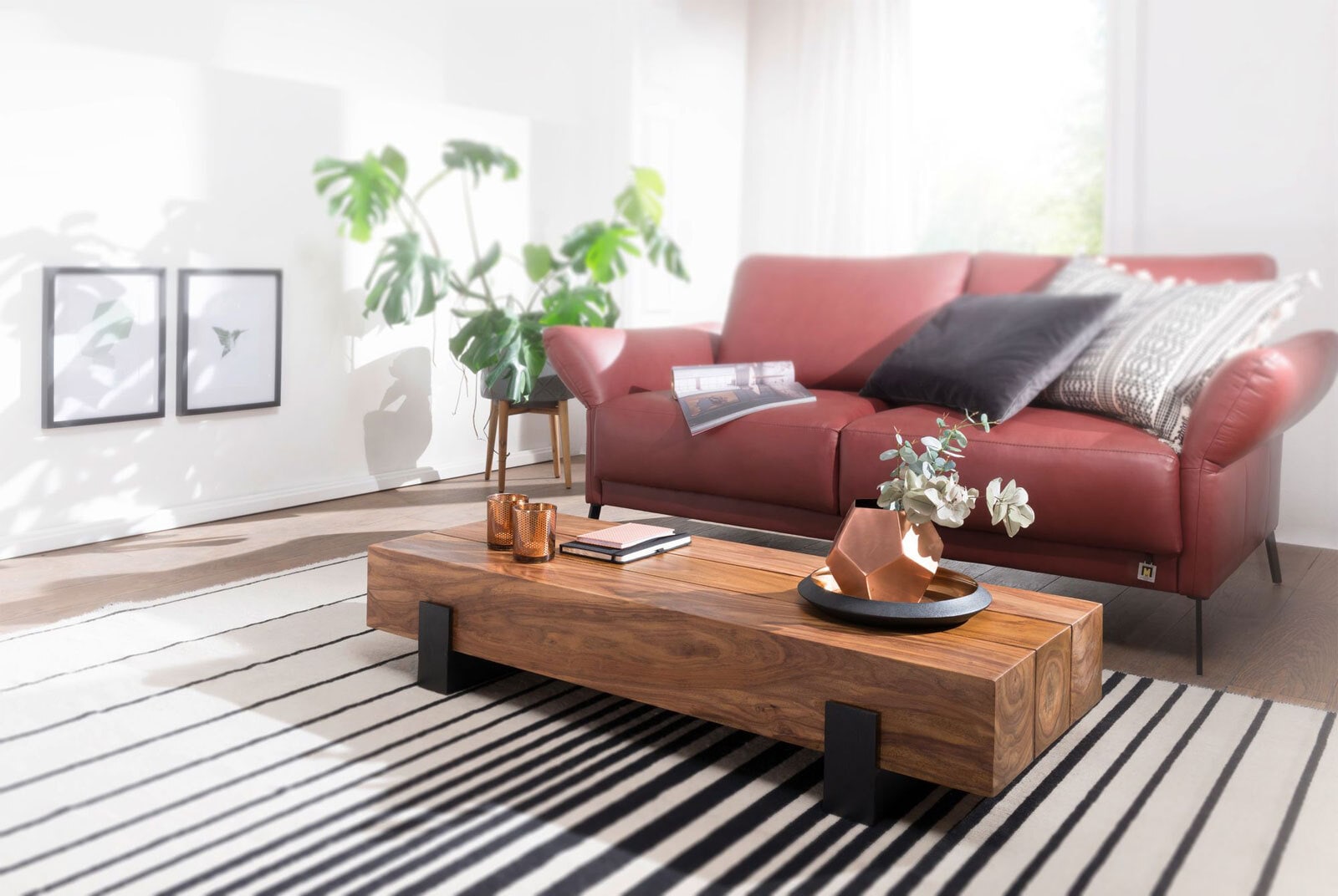 Couchtisch 115 x 44 cm braun/ schwarz