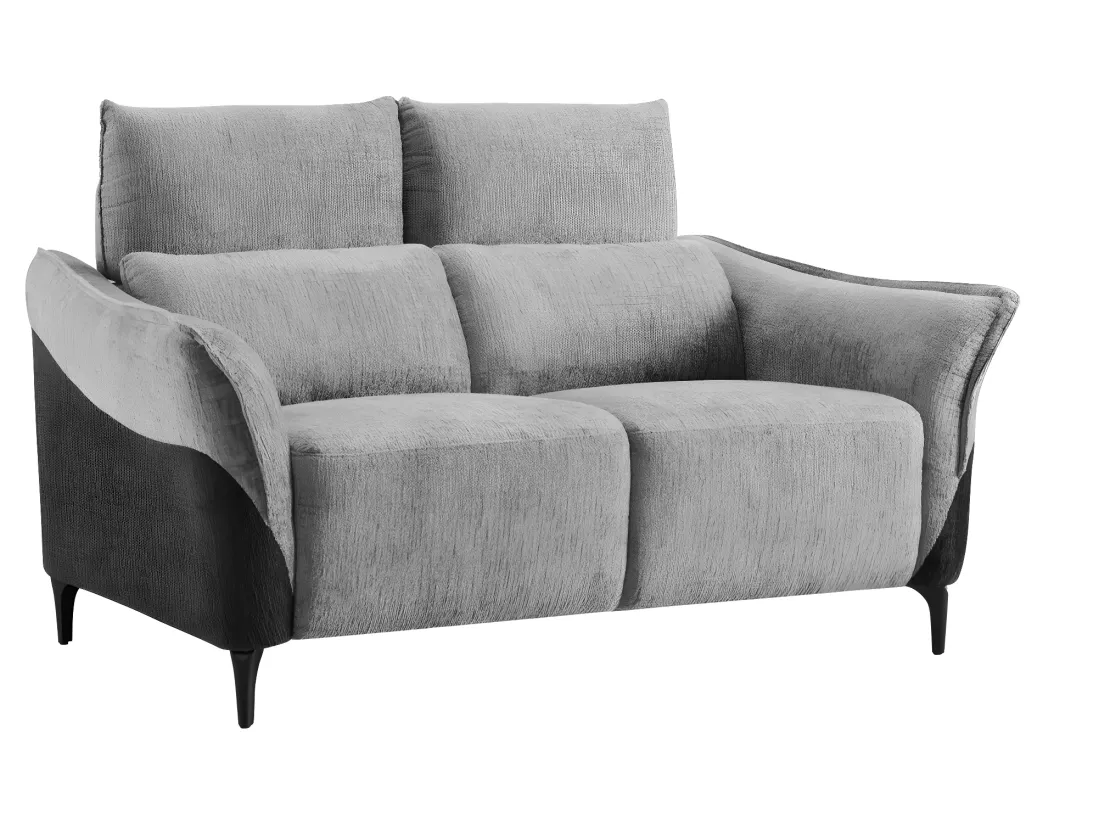Canapé 2 places relax électrique Tissu Gris Clair/Anthracite - ORION