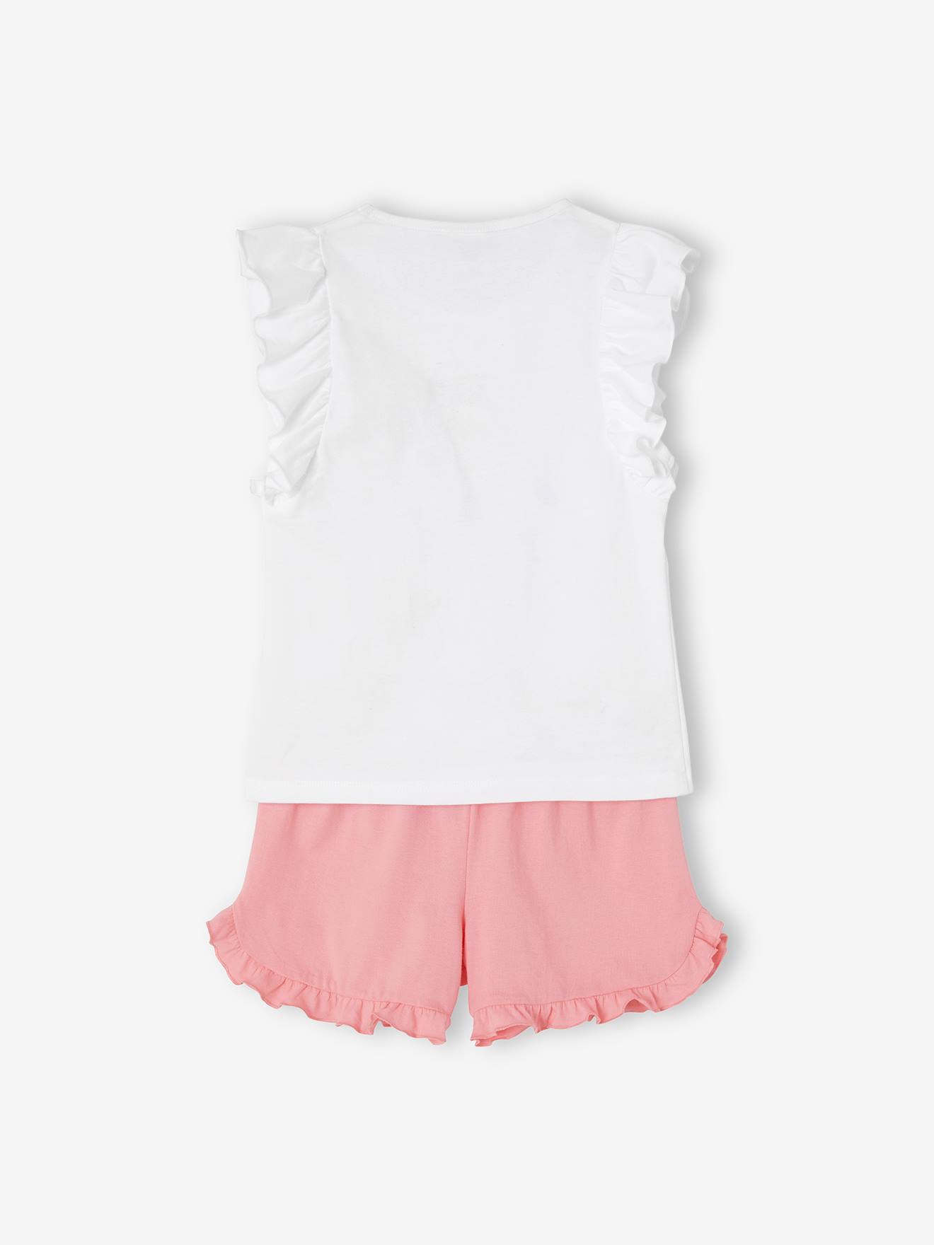 Conjunto de pijama DS® Cinderela branco claro liso com shorts e estampas