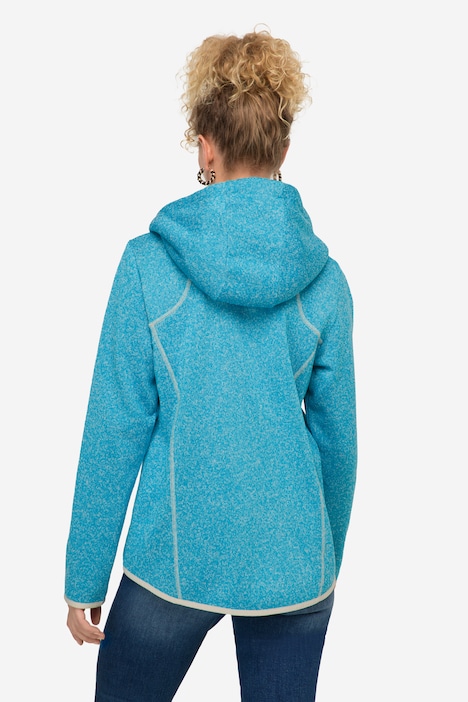 Hoodiejacke, Fleece, Teddy-Kapuze, Zipper, Langarm